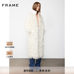 毛绒宽松休闲夹克外套 FRAME女士长款 2025秋冬新款