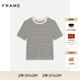 FRAME女士百搭舒适条纹通勤圆领短袖 上衣