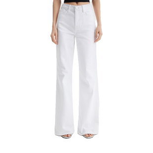 【经典款】FRAME女士白色阔腿高弹高腰牛仔裤SLIM PALAZZO