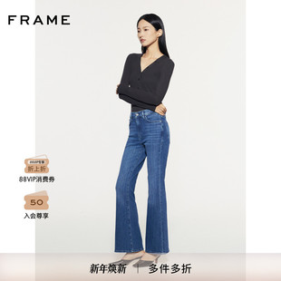 T恤上衣内搭 纽扣打底衫 FRAME女士长袖 V领亨利衫