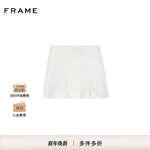休闲裤 FRAME女士白色高腰基础款 短裤 2025新款
