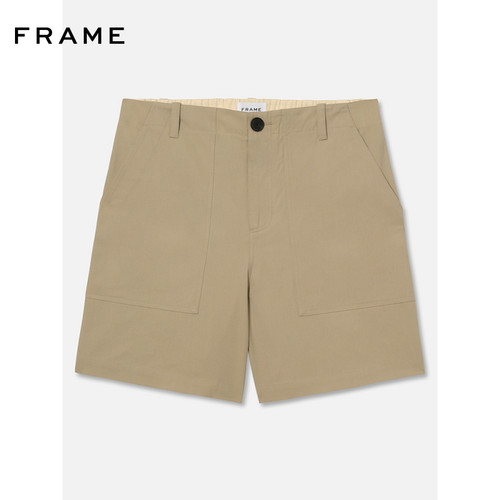 FRAME男士卡其色抽绳短裤宽松直筒休闲运动