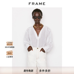 女装 FRAME女薄纱上衣可立领灯笼袖 衬衫