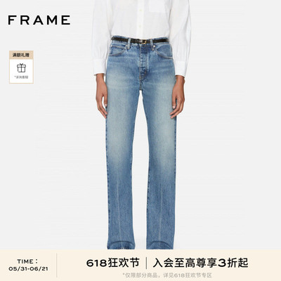 【春夏款】FRAME女士高腰直筒牛仔裤 THE VERTICAL
