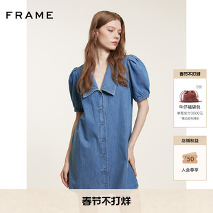 【博主同款】FRAME女士娃娃领水手风牛仔短裙连衣裙 新品
