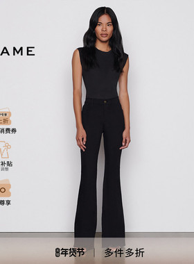 【经典款】FRAME女士黑色高腰高弹喇叭裤牛仔裤微喇PIXIE FLARE