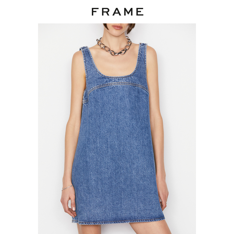 女低FRAME女低圆领迷你连衣裙