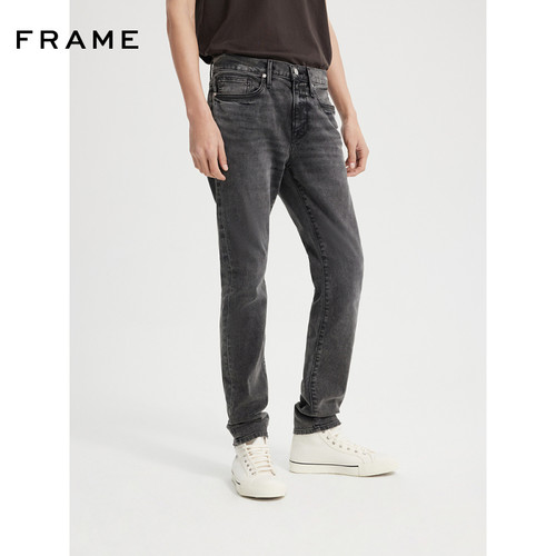 FRAME男士灰色修身紧身牛仔裤L'HOMME SKINNY