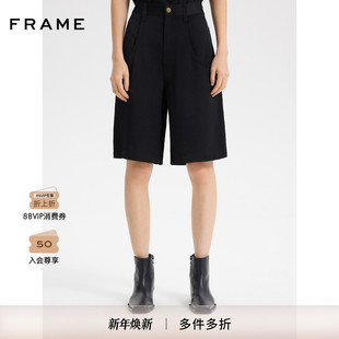 简约气质 休闲裤 FRAME女士新年款 黑色五分裤