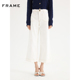FRAME女士白色明线撞色设计高腰九分阔腿牛仔裤 经