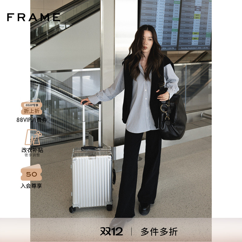 FRAME女士松紧腰阔腿牛仔裤JETSET SLIM PALAZZO