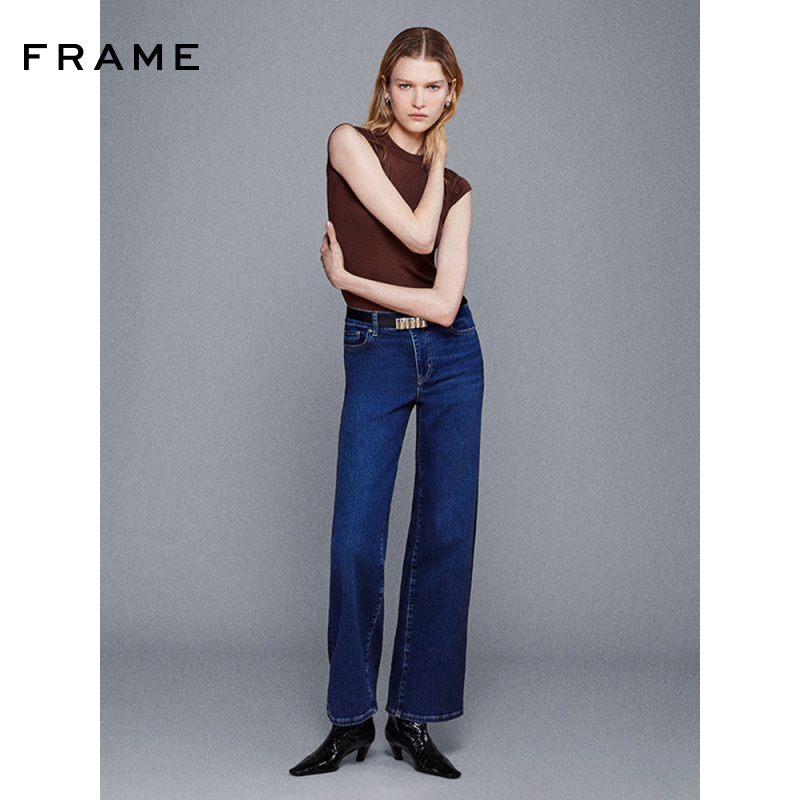 【2025春夏新款】FRAME女士高腰高弹阔腿牛仔裤多色 SLIM PALAZZO