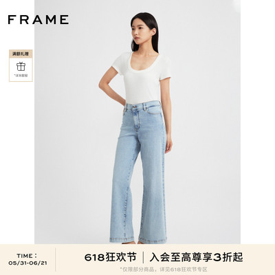 FRAME女士高腰高弹阔腿牛仔裤多色 SLIM PALAZZO