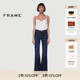FRAME女士深蓝色高腰高弹喇叭裤 FLARE PIXIE denim牛仔裤 微喇裤