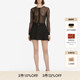 FRAME女士通勤时尚 百搭高腰黑色A字西装 短裙