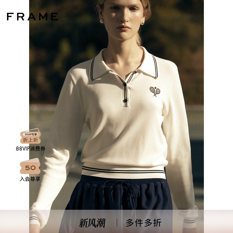 【2025秋季新款】FRAME网球系列女士运动感翻领长袖POLO上衣