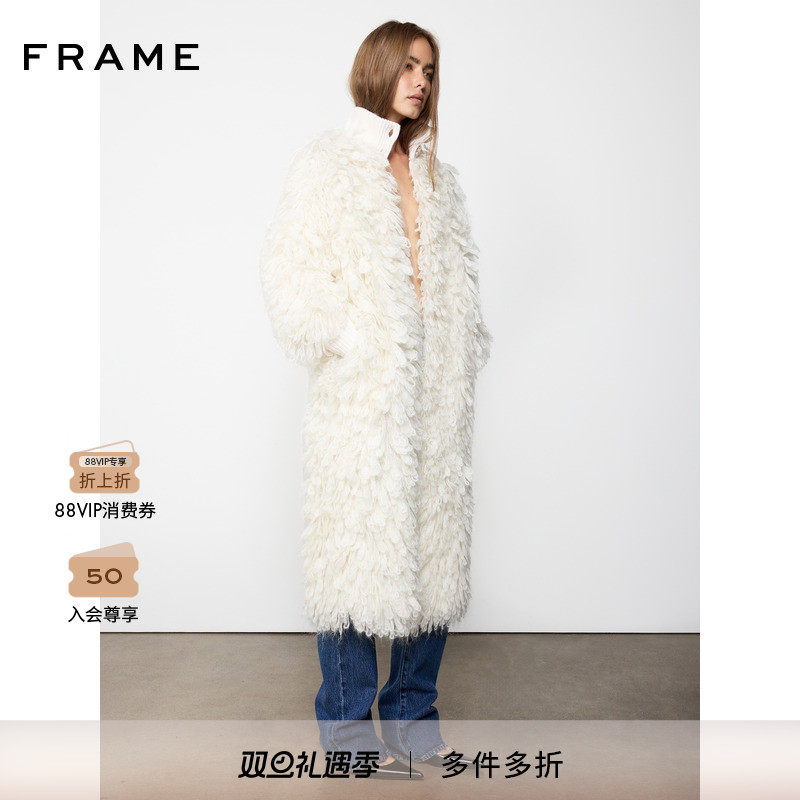 【2025秋冬新款】FRAME女士长款毛绒宽松休闲夹克外套