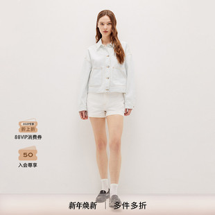 FRAME女士休闲复古明线牛仔短外套夹克上衣 2025新款