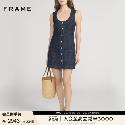 【春夏新品】FRAME女士复古无袖牛仔背心裙简约百搭连衣裙