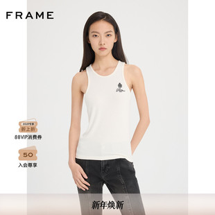 FRAME Paris丽兹酒店系列女士黑色背心LOGO Ritz