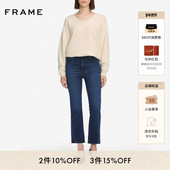 FRAME女士复古高腰高弹微喇牛仔裤 REBOOT CROP