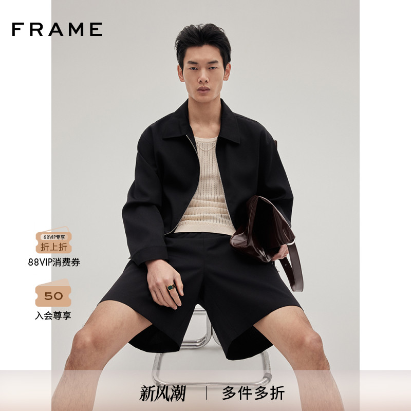 【2025新款】FRAME男士绵羊毛休闲宽松短裤