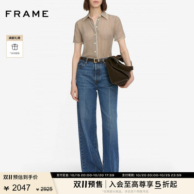 FRAME女士复古宽松休闲阔腿直筒牛仔裤 Collegiate