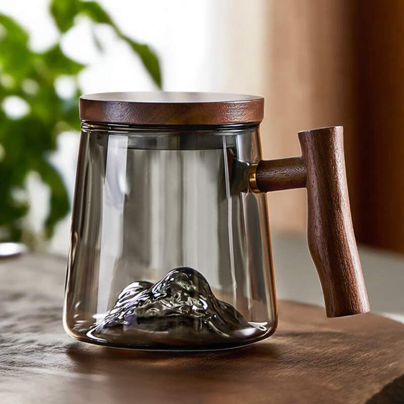 茶杯玻璃杯带把手水杯泡茶杯子绿茶杯男女专用办公杯耐高温新款杯