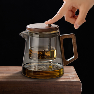 飘逸杯玻璃泡茶壶茶水分离家用泡茶神器办公室一键过滤壶茶具套装
