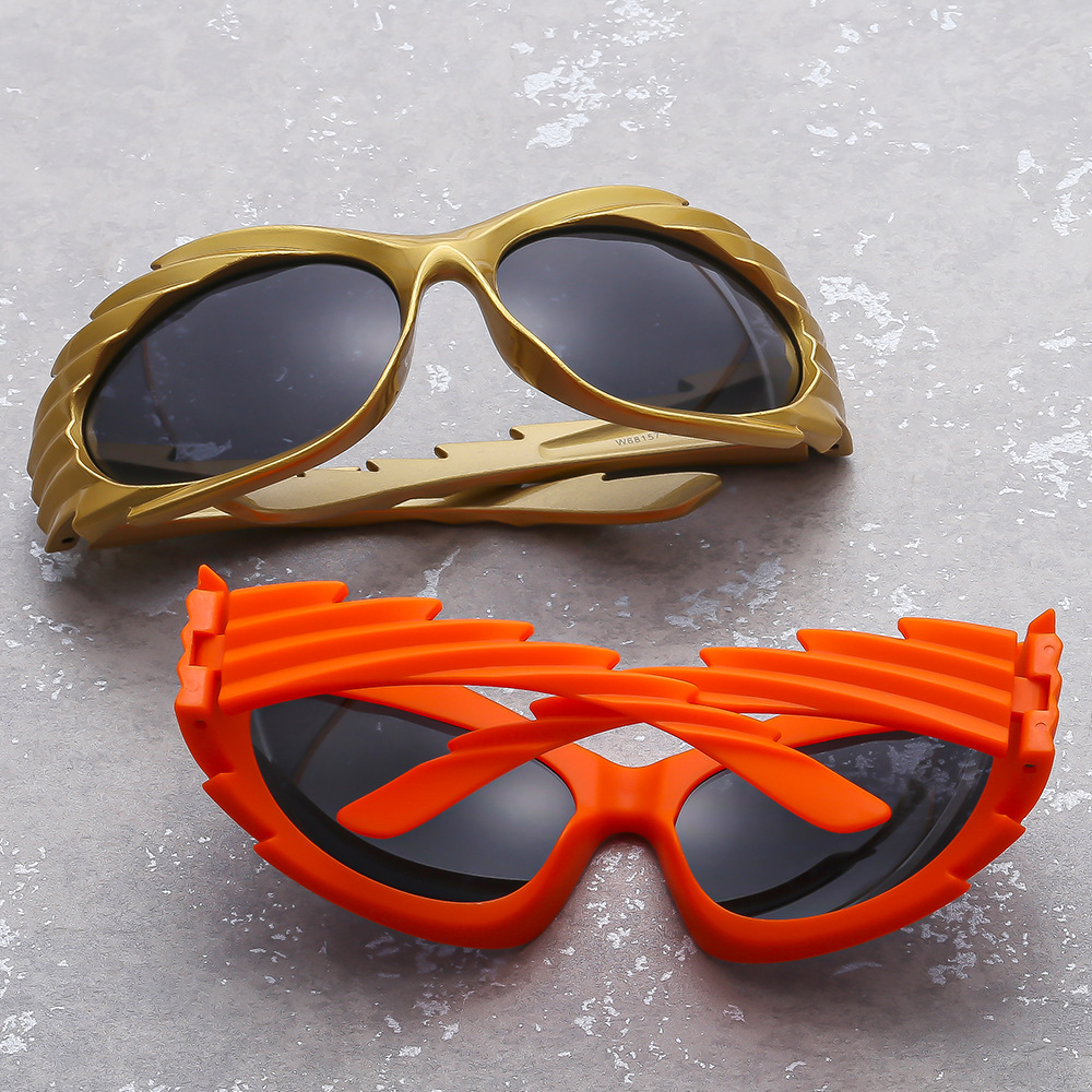 倒刺刺猬太阳镜Y2k欧美个性翅膀骑行墨镜ins潮流遮阳眼镜男女