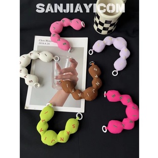 高颜值手机挂绳充棉软噗噗新款 饰防丢原创 布艺手提手腕包包配饰装