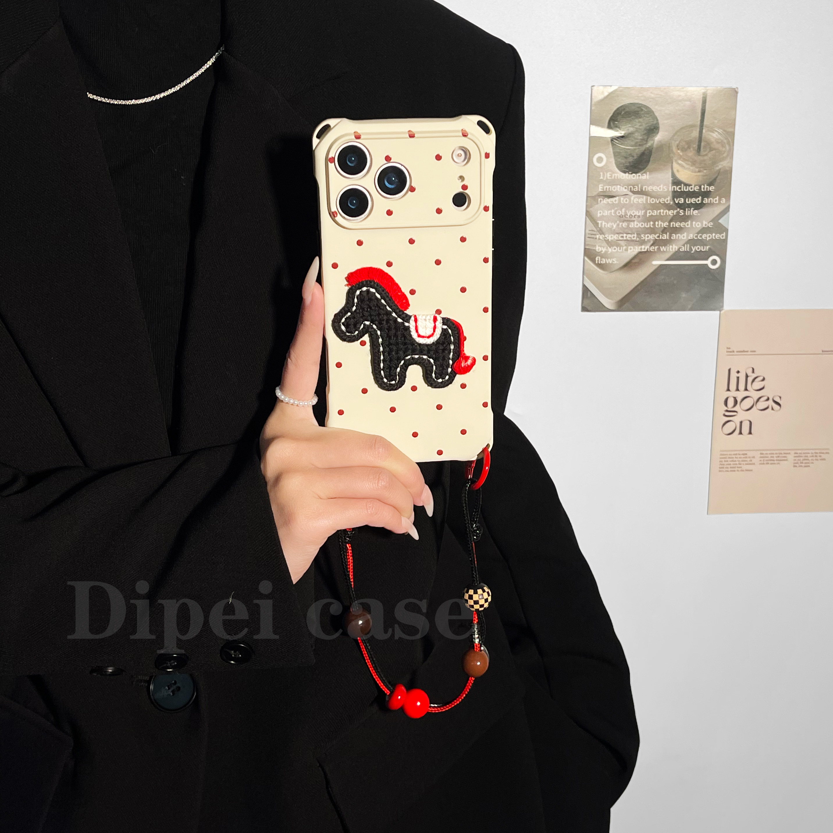 立体刺绣小马~mate60挂绳手机壳四角带孔17Promax适用苹果iPhone16plus华为pura80pro斜挎70新款手提15小米14,3C数码配件,手机保护套/壳,淘宝优惠券,粉丝福利购,淘宝优惠卷