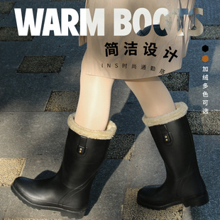 款 非常行雨鞋 高筒时尚 防水防滑雨靴冬季 户外雪地靴 女士加绒保暖鞋