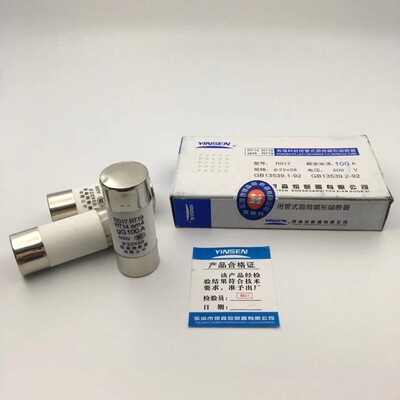 银森22X58陶瓷保险丝管熔断器RO17 RT19熔断丝R017  63  100 125A
