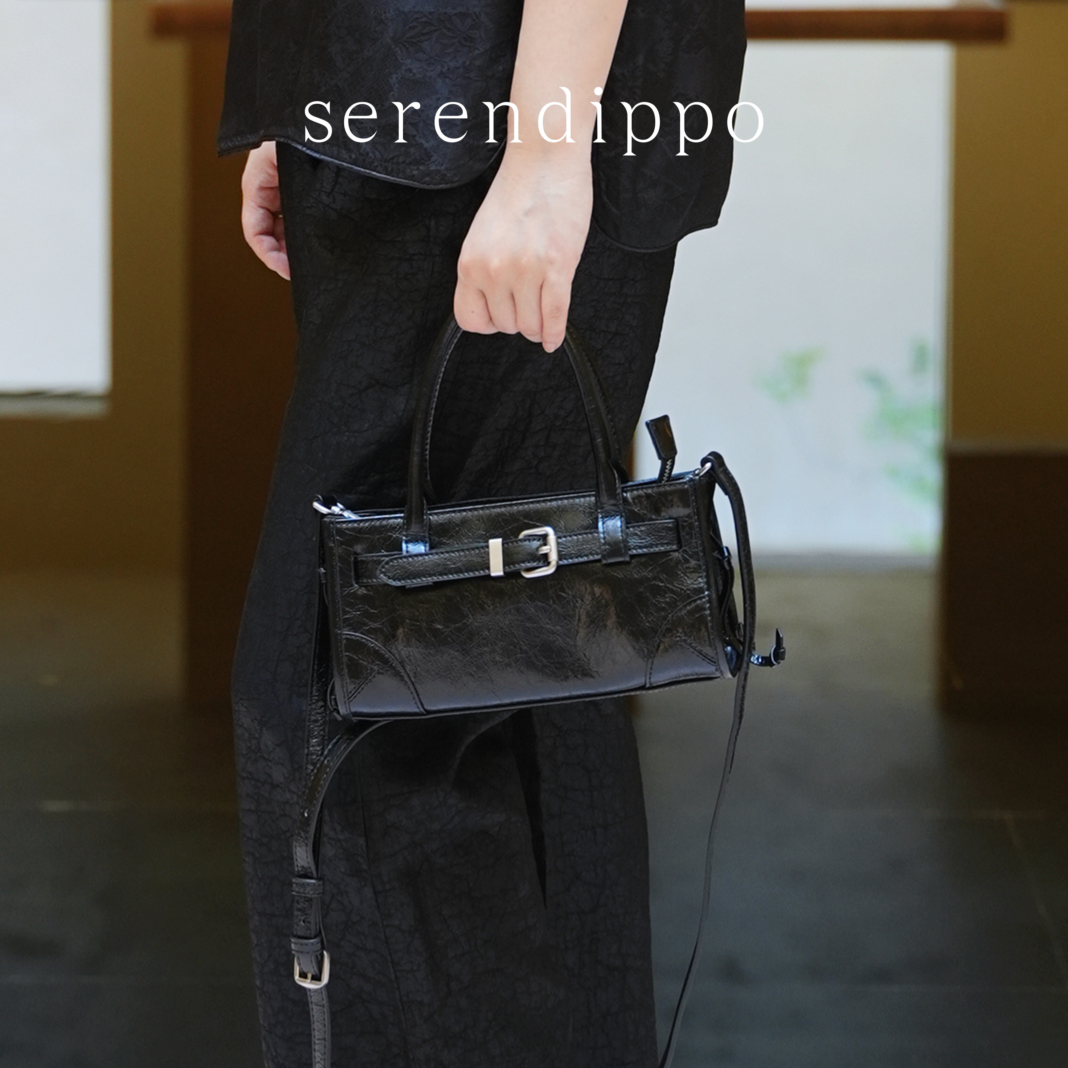 SERENDIPPO灵感之野「俏皮一刻」油蜡皮手拎单肩斜挎包
