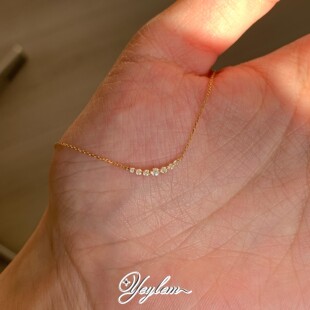 yeylem|淡人甜菜·莫桑钻微笑恬淡925银项链 女士礼物