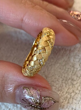 yeylem|中古拉丝流浪风麦穗925银排戒