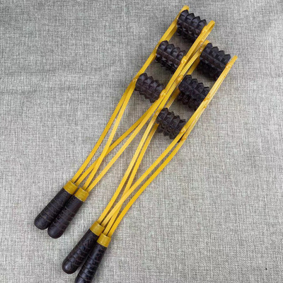 鸡翅木瑜伽轮实木全身按摩滚动开背疏通经络手持拉背颈椎腰按摩器