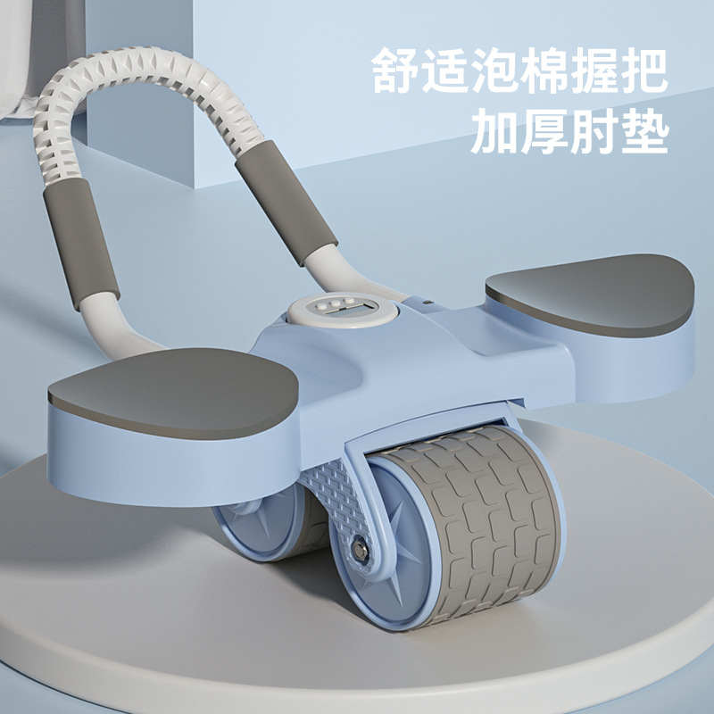 健腹轮练腹肌健身器材家用自动回弹收腹神器卷腹轮滚轮健腹器