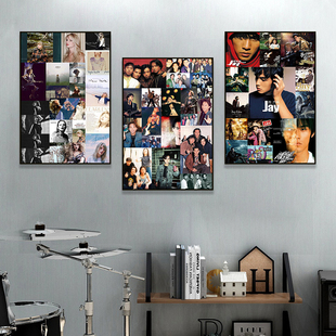 港台歌手潮流挂画周杰伦黄家驹怀旧音乐摆画欧美明星权志龙装饰画