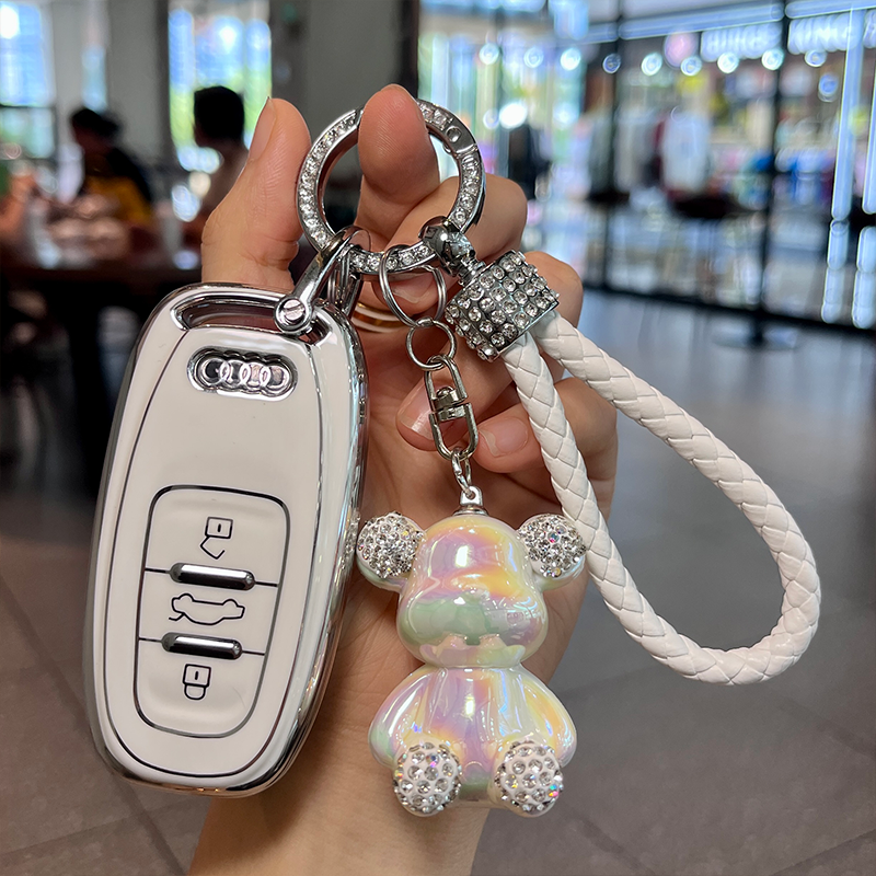 奥迪a4L钥匙套q5L奥迪钥匙扣a5q7壳T男女高档17-24款a4L钥匙包