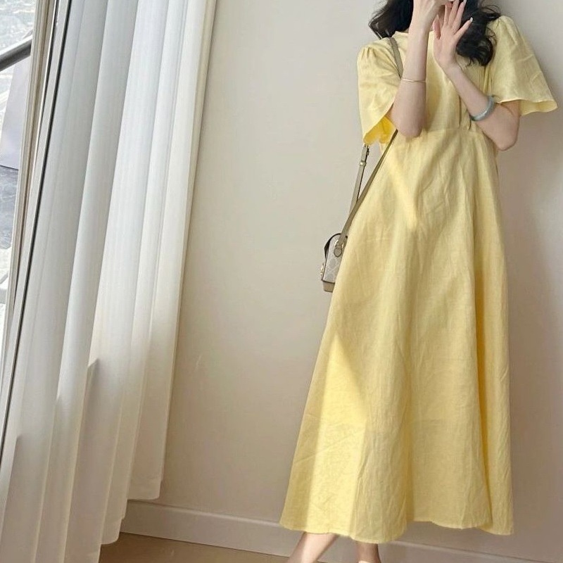 夏安若让人一眼心动的温柔法式茶歇连衣裙女夏季2025新款度假风