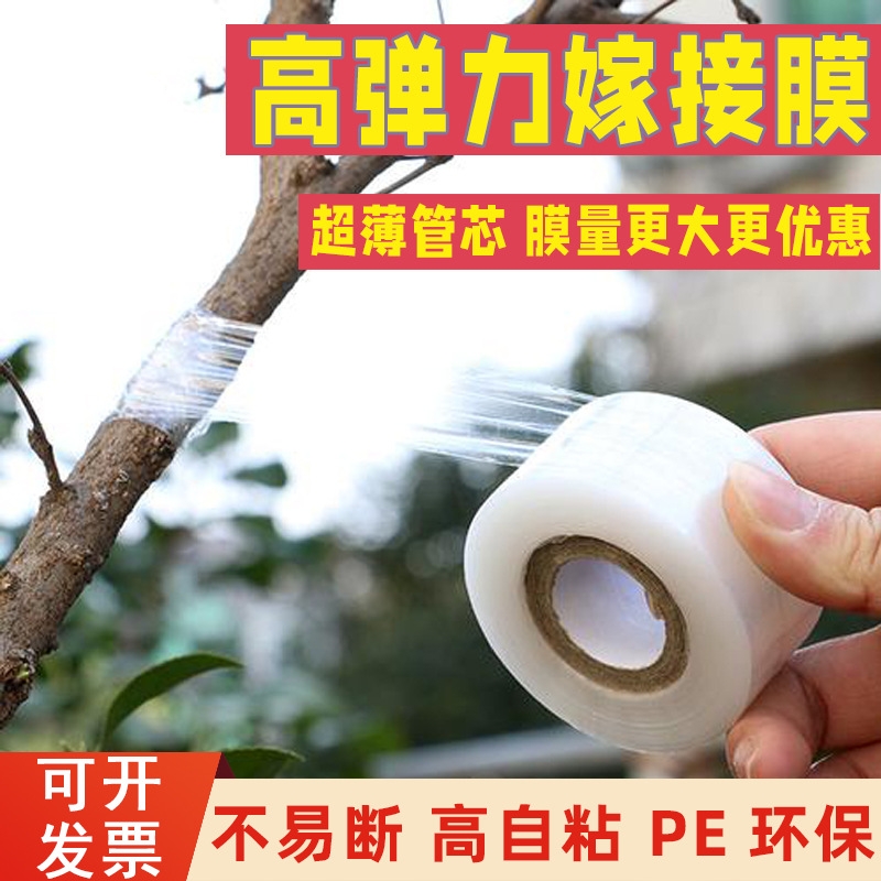 嫁接膜专用膜PE无需打结薄膜 嫁接绑带果树苗木包扎带 自粘膜包邮