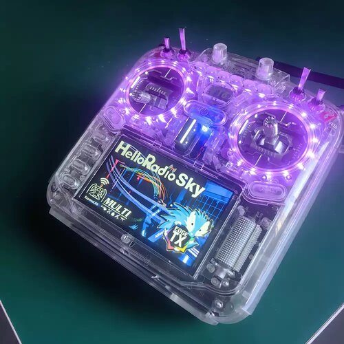 HelloRadio V16 透明外壳多协议遥控器兼容FPV高频头EDGETX触摸屏