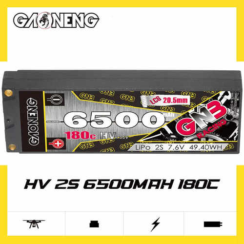 GNB高能2S 7.6V6500mAh 180C HV 1/10RC竞速攀爬车车模动力锂电池