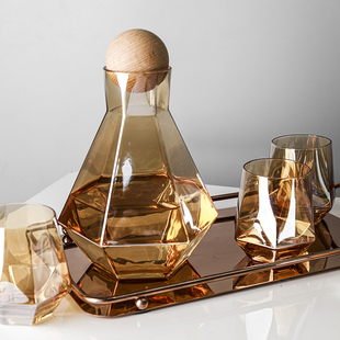 北欧风格夏天家用玻璃冷水壶耐热耐高温凉水壶夏季创意大容量网红