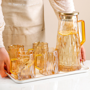 夏季凉水壶水杯套装轻奢客厅杯具水具组合冰箱家用耐高温玻璃防爆