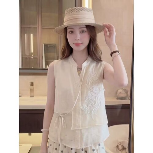 新中式国风盘扣上衣女2026年夏季新款高级感衬衫洋气翻领时尚衬衣