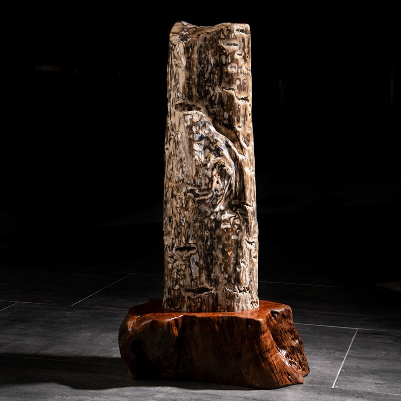 树化玉落地摆件酒店大堂售楼处木化石轻奢艺术软装摆设镇石送礼