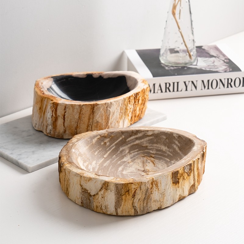 欧式奢华高档售楼部木化石烟灰缸创意家用酒店办公灭烟缸器皿果盘